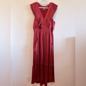 Gorgeous Taylor Ruby Hi/Lo V-Neck Sleeveless Maxi Dress, with pockets, sz 16